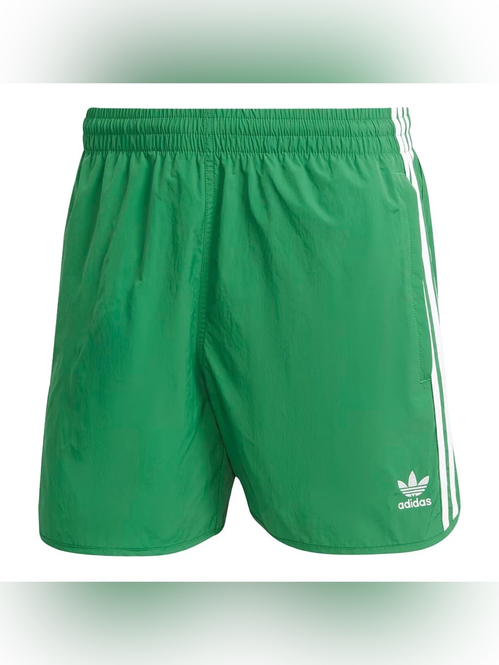 Adidas Green 3-Stripe Sprinter Shorts with White Stripes - Picture 1 of 6